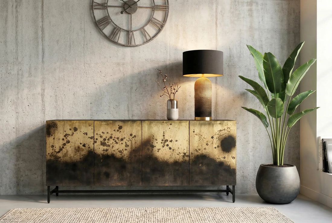 Sideboard Oxid 177cm Mango Wood Black Gold