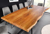 Dining Table Monolith 200cm Acacia Wood Natural Cross Frame