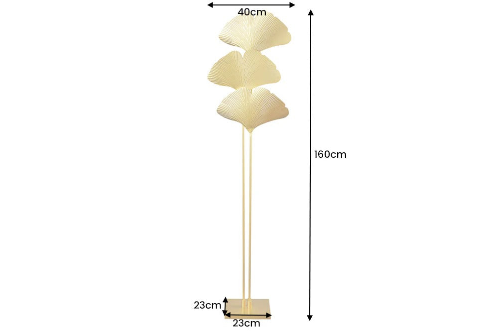 Floor Lamp Ginkgo 160cm Metal Gold