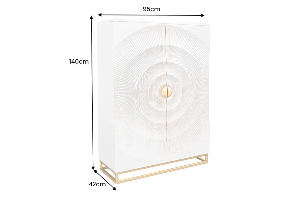 Bar Cabinet Golden Eye 140cm Mango Wood White