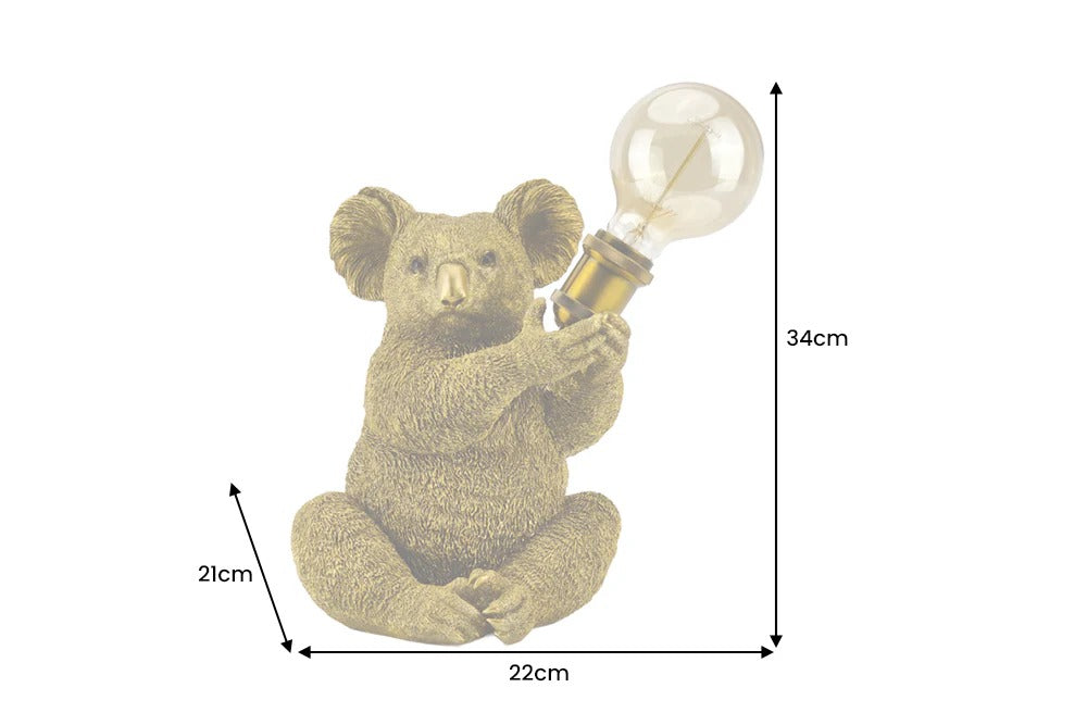 Table Lamp Koala 34cm Polyresin Gold