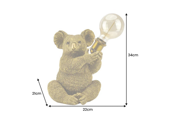 Table Lamp Koala 34cm Polyresin Gold