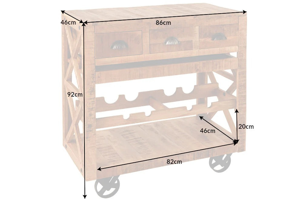 Bar Cabinet Bodega 86cm Mango Wood Natural