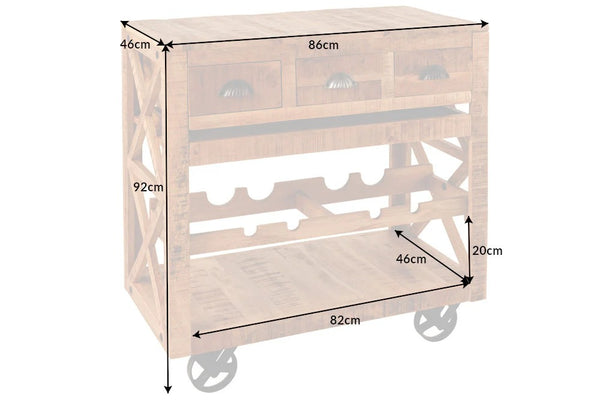 Bar Cabinet Bodega 86cm Mango Wood Natural