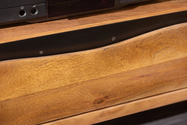 TV Stand Monolith 160cm Acacia Wood Honey Black