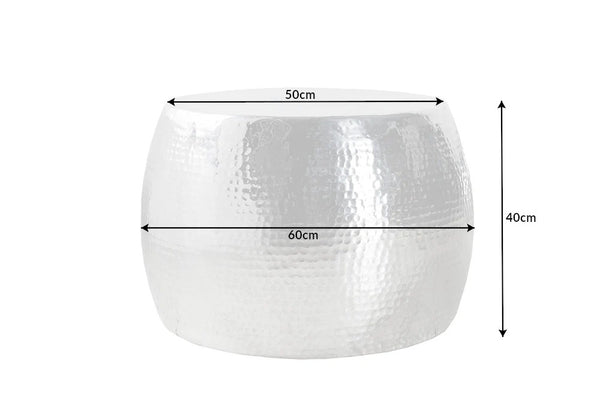 Round Coffee Table Orient 60cm Metal Silver