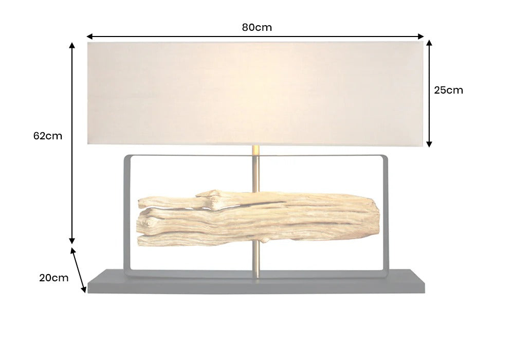 Table Lamp Rousilique 80cm Teak Wood Natural