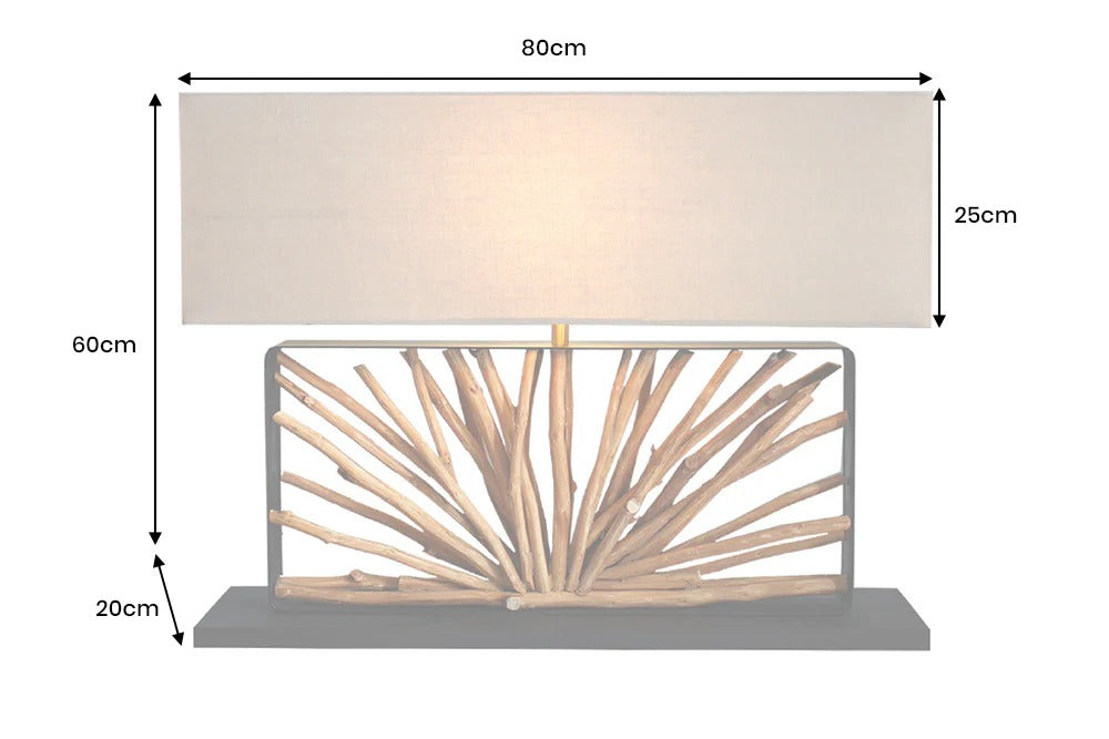 Table Lamp Euphoria 80cm Longan Wood Natural