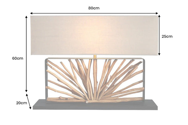 Table Lamp Euphoria 80cm Longan Wood Natural