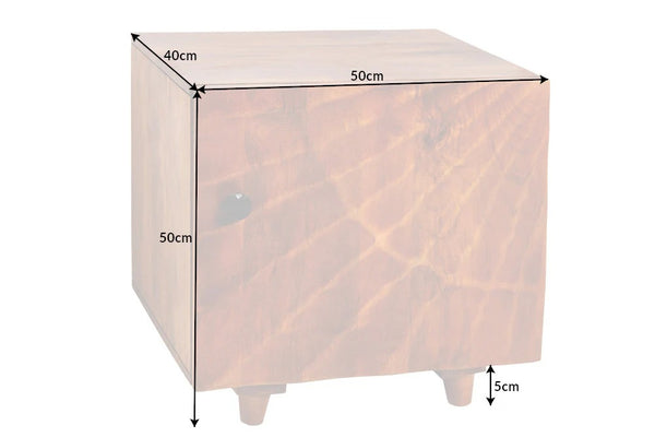 Bedside Table Fossil 50cm Mango Wood Brown
