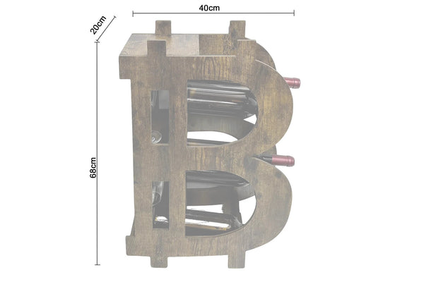 Wine Shelf Half Bitcoin 68cm Pine wood Natural