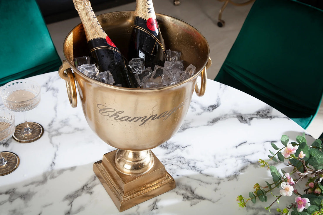 Champagne Cooler 40cm Metal Gold