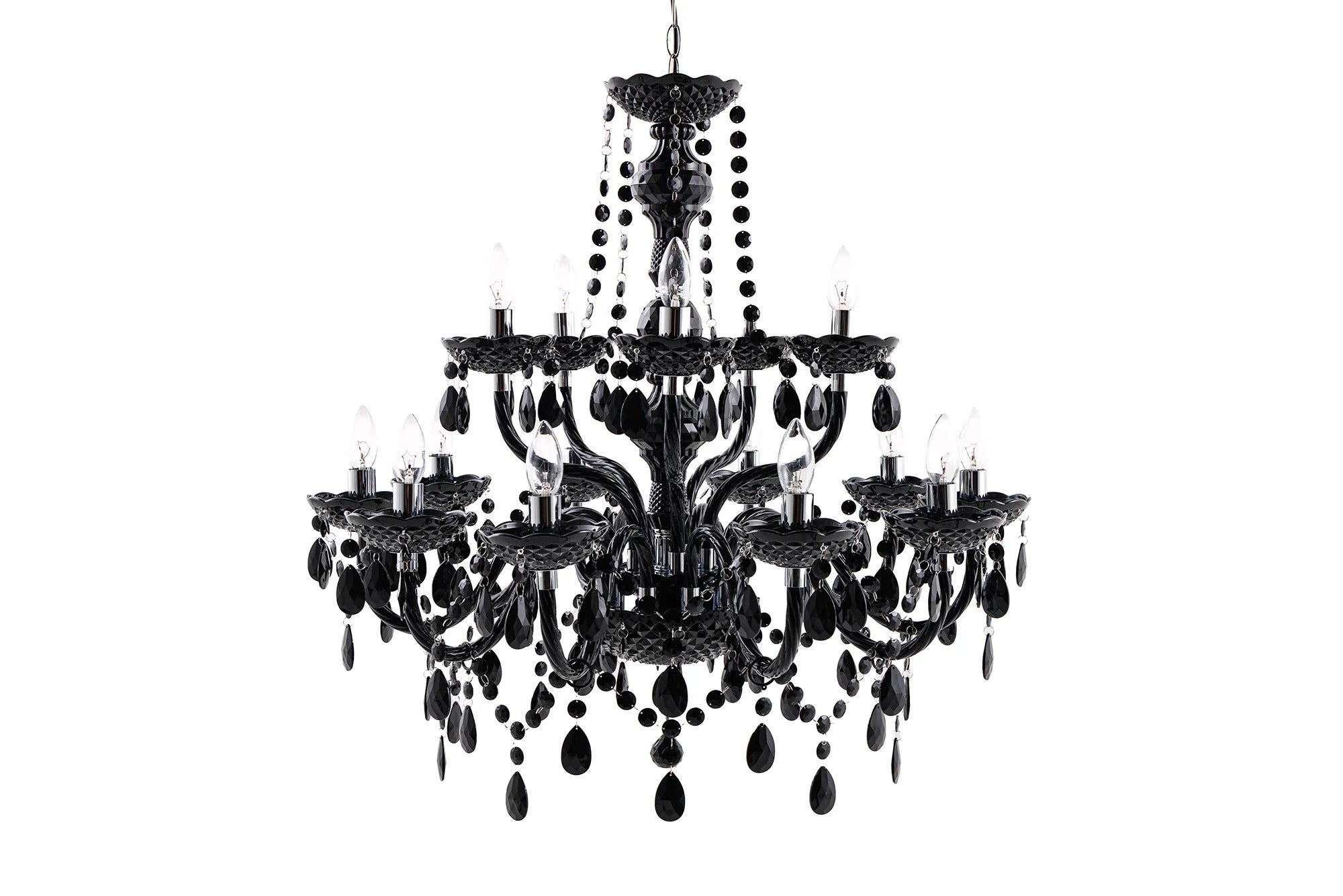 Chandelier Diamonds 15-arms 80cm Acryl Black