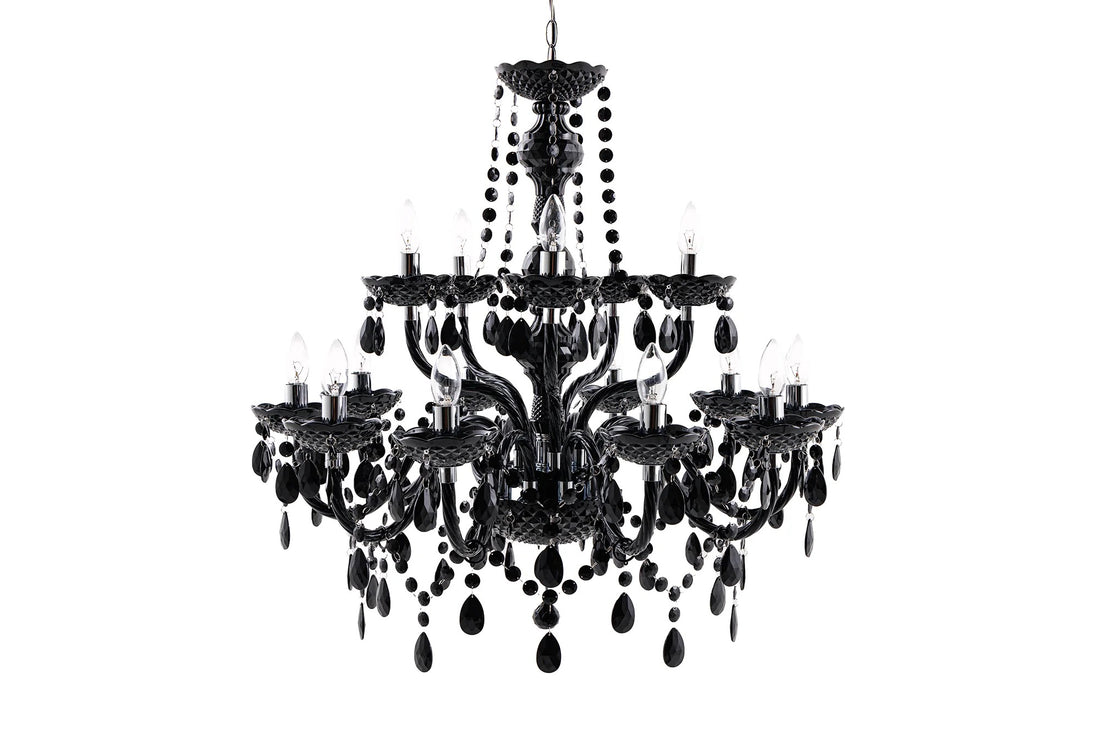 Chandelier Diamonds 80cm 15-arms Acryl Black