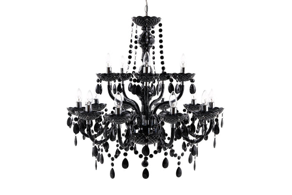 Chandelier Diamonds 15-arms 80cm Acryl Black