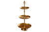 Three Tier Cake Stand Orient 65cm Hammered Metal Gold