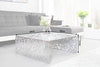 Coffee Table Abstract 60cm Metal Silver