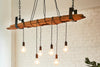 Hanging Lamp Barracuda 152cm Recycled Wood Brown