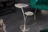 Side Table Ginkgo Double 56cm Metal Silver