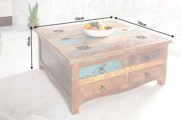 Coffee Table Sri Lanka 70cm Recycled Acacia Wood Brown