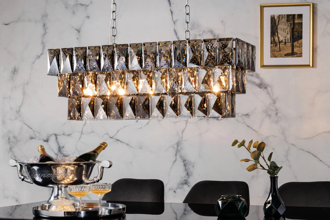 Hanging Lamp Crystal 88cm 5-lights Noble Grey