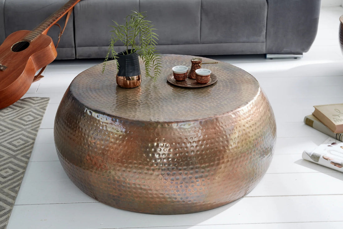 Round Coffee Table Orient 80cm Flamed Copper