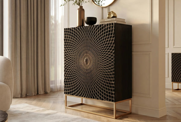 Cabinet Illusion 120cm Mango Wood Black