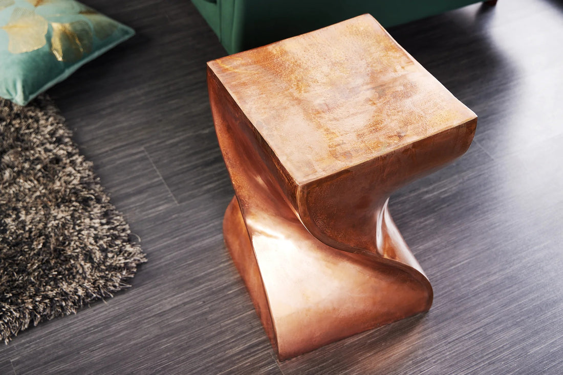 Side Table Twist 45cm Metal Copper