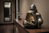 Decoration Bowl King Ape 23cm Polyresin Bronze