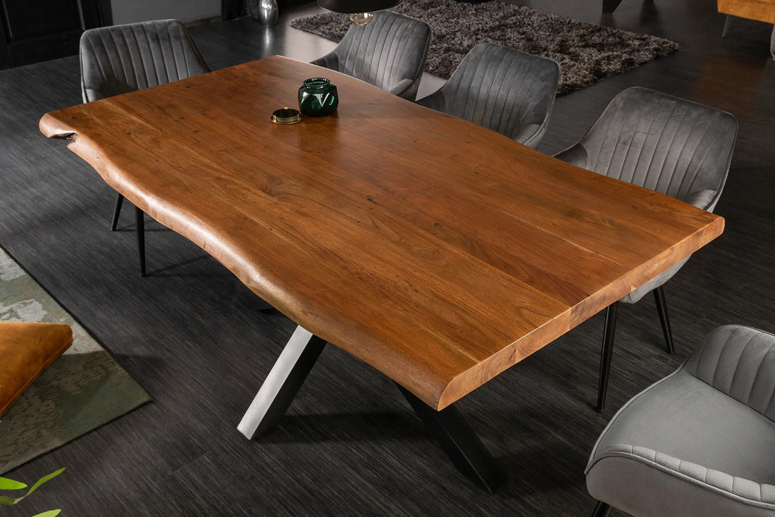 Dining Table Monolith Nature 180cm Acacia Wood Honey Cross-Frame