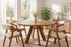 Round Dining Table Art Wood 140cm Mango Wood Brown