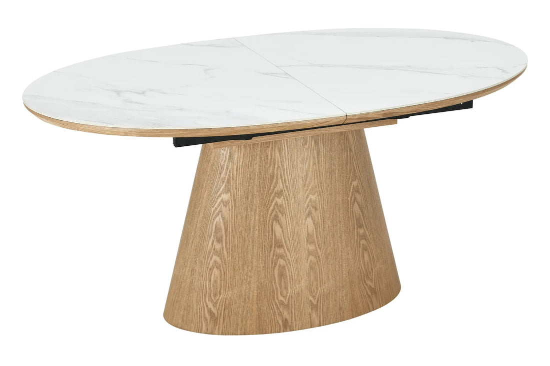Extendable Dining Table Unique 160-200cm Ceramic White
