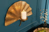 Decorative Wall Candlestick Ginkgo 44cm Metal Gold