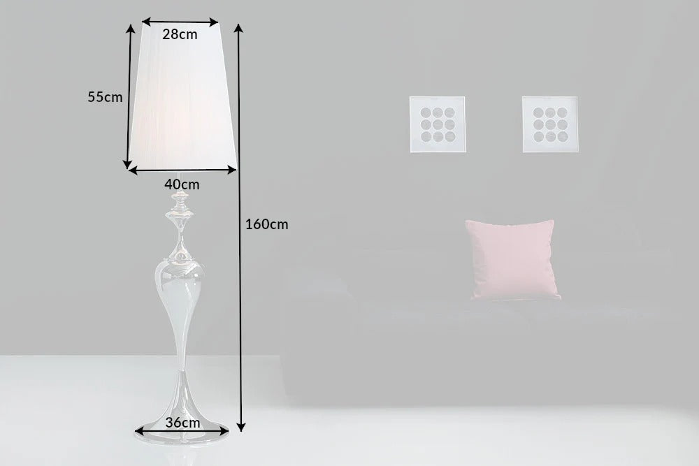 Floor Lamp Lucie 160cm Metal White