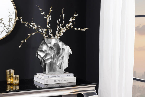 Vase Liquid 30cm Metal Silver