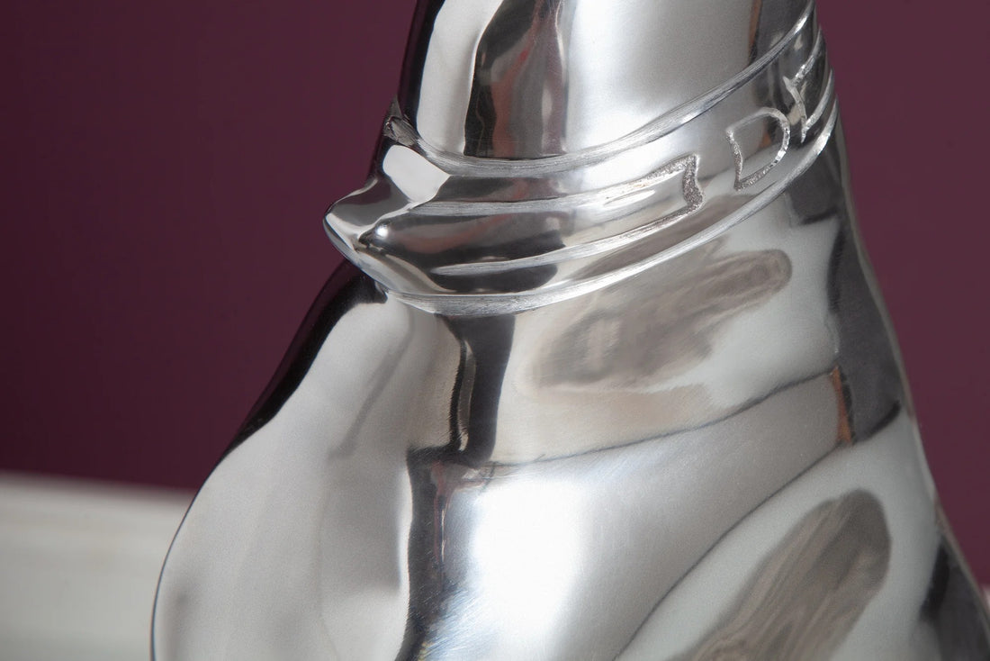 Figure Greyhound 69cm Metal Silver