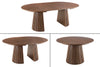 Round Extendable Dining Table Yoko 120-160-200cm Oak Wood Brown