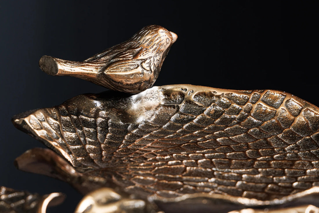 Side Table Birds 62cm Metal Brass