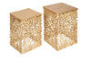 Set Of 2 Side Tables Ambrosia 40cm/45cm Metal Gold