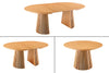 Round Extendable Dining Table Yoko 120-160-200cm Oak Wood Natural