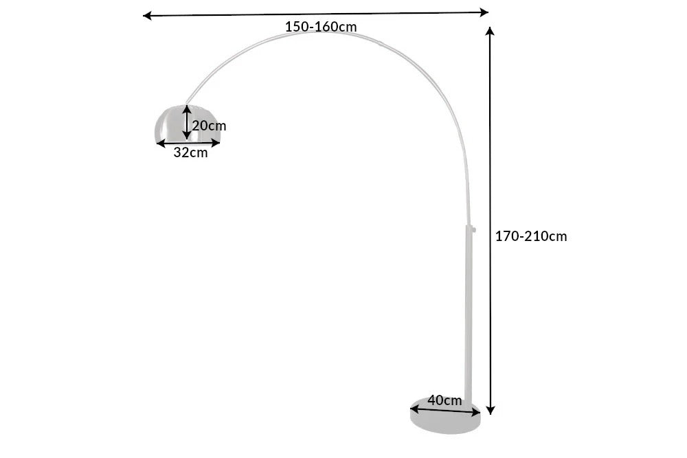 Floor Lamp Big Bow 170-210cm Silver