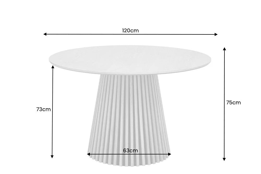 Round Dining Table Yoko 120cm Oak Wood Natural
