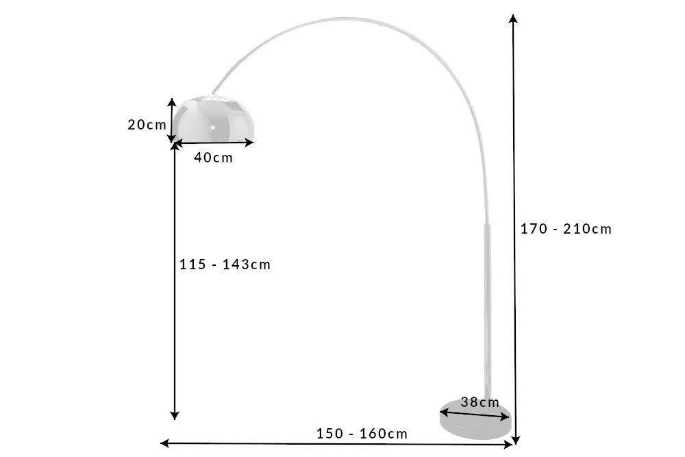 Floor Lamp Big Bow 170-210cm Chrome