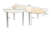 Set Of Two Coffee Tables Adlon 50cm/110cm Acacia Wood Natural Marble White