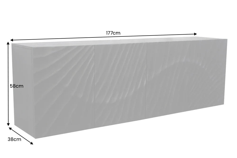 Floating Sideboard Fossil 177cm Mango Wood Black