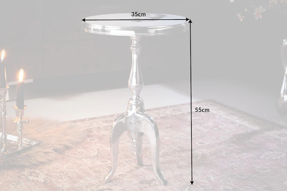 Round Side Table Jardin 55cm Metal Chrome
