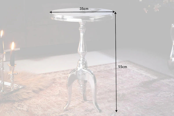 Round Side Table Jardin 55cm Metal Chrome