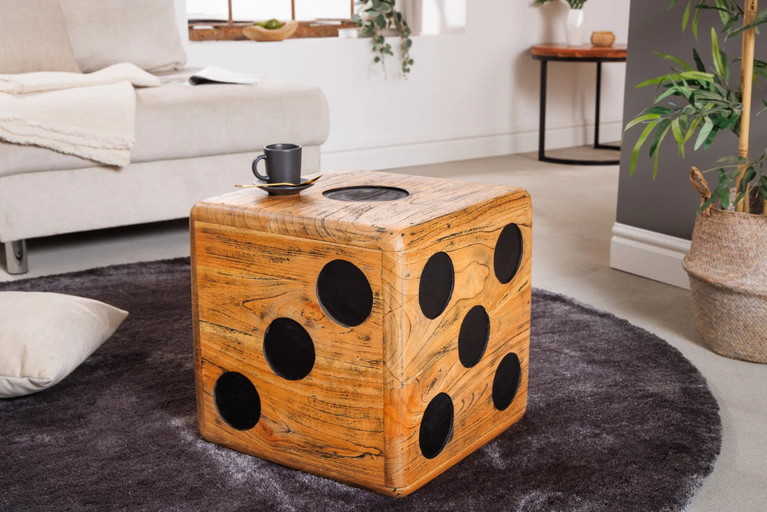 Side Table Cube 41cm Mindi Wood Natural
