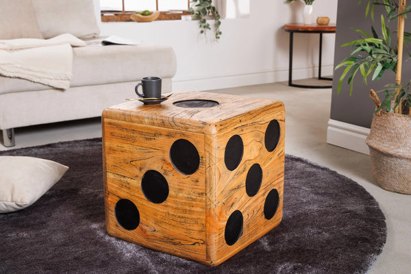 Side Table Cube 41cm Mindi Wood Natural