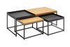 Set Of 3 Nesting Coffee Tables Loft 50cm/50cm/120cm Oak Look
